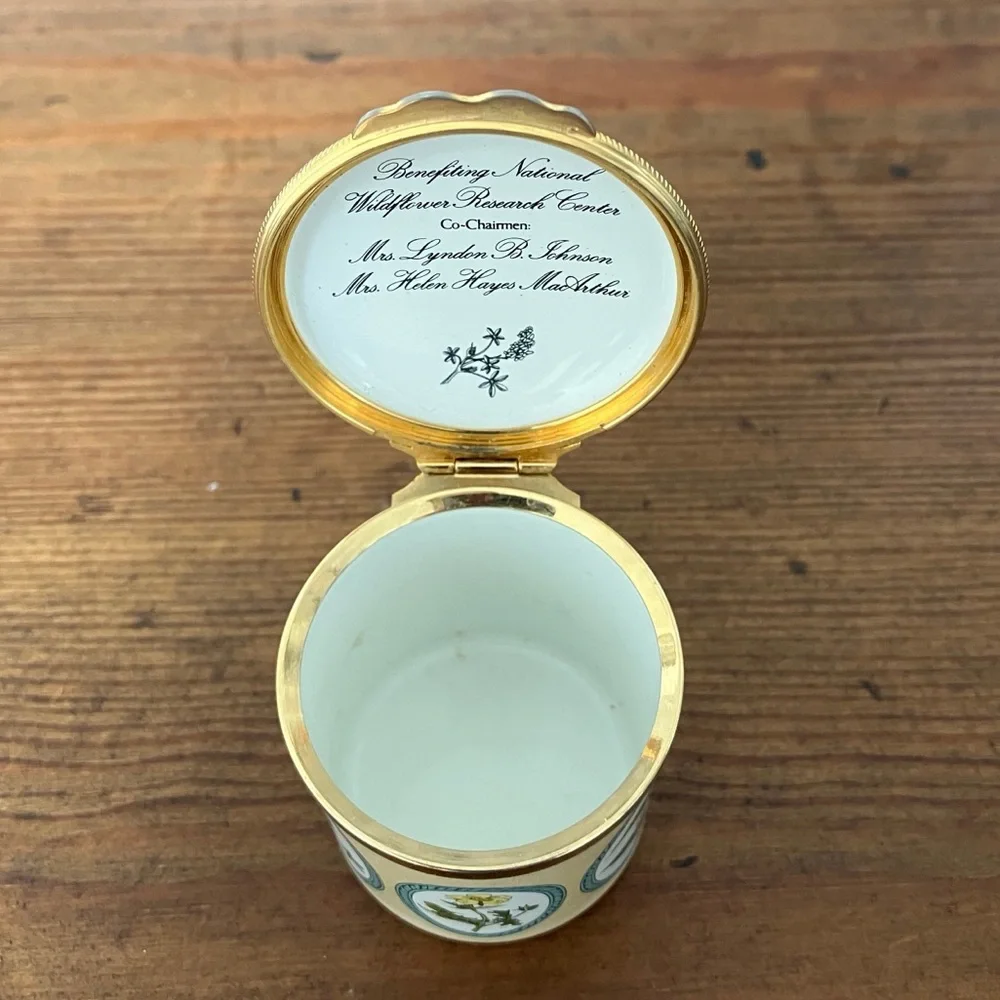 Halycon Days Flower Enamel Trinket Box